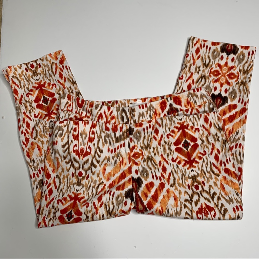 Chico’s size 8 Orange, Brown, White Capris Size 1